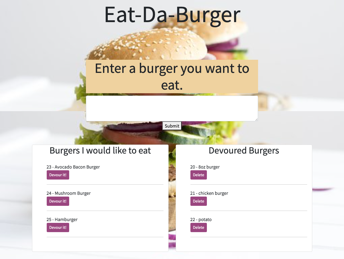 project burger app